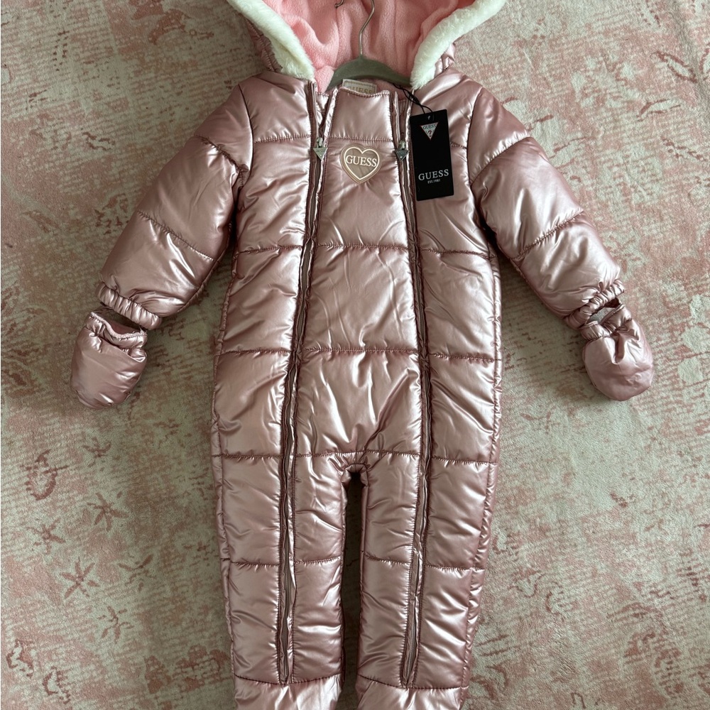 GUESS Metallic Pink Kids One Piece Footie